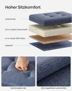 Sofa - mit Stauraum - helles Denimblau