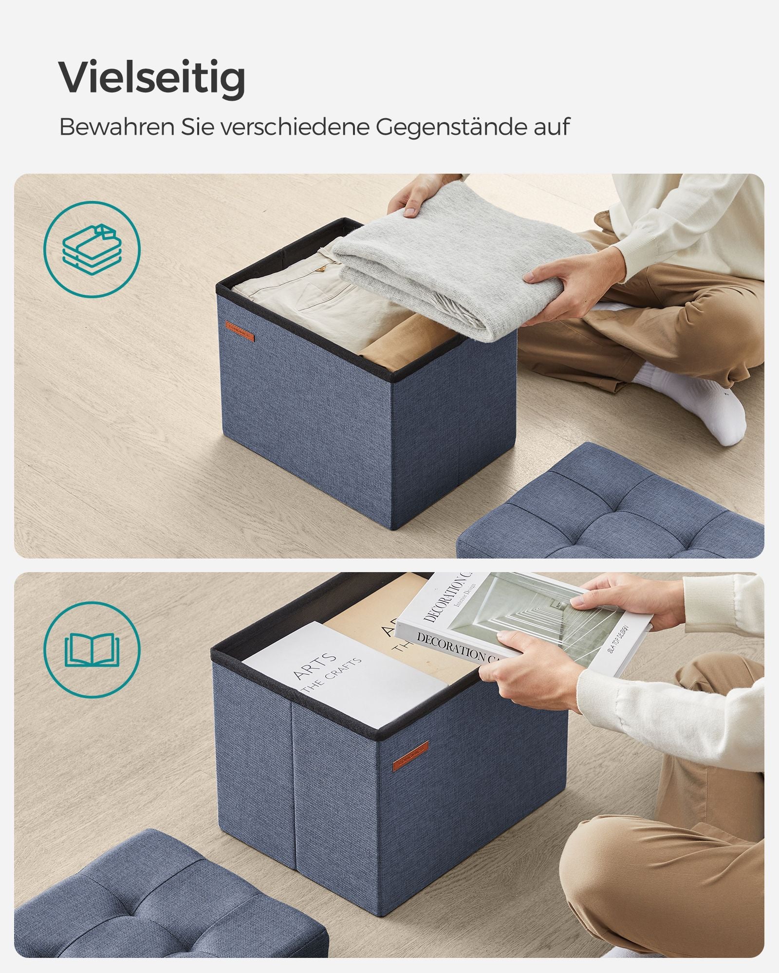 Sofa - mit Stauraum - helles Denimblau