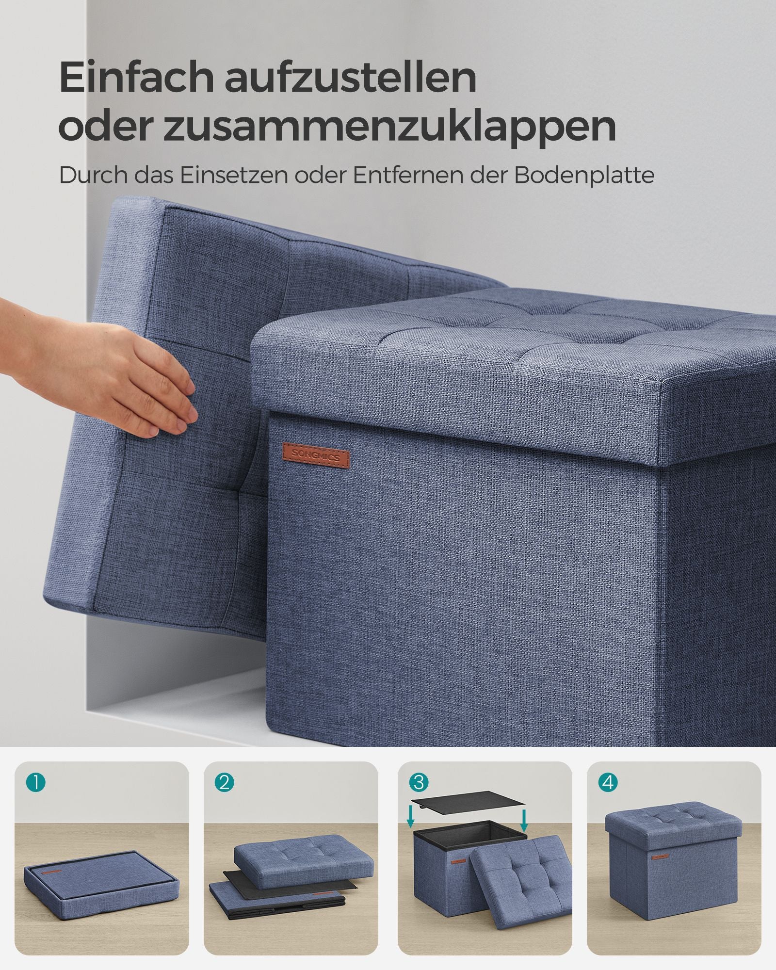 Sofa - mit Stauraum - helles Denimblau