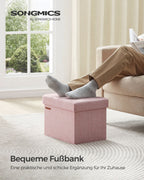 Bank - mit Stauraum - Pastellrosa