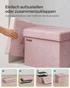 Bank - mit Stauraum - Pastellrosa