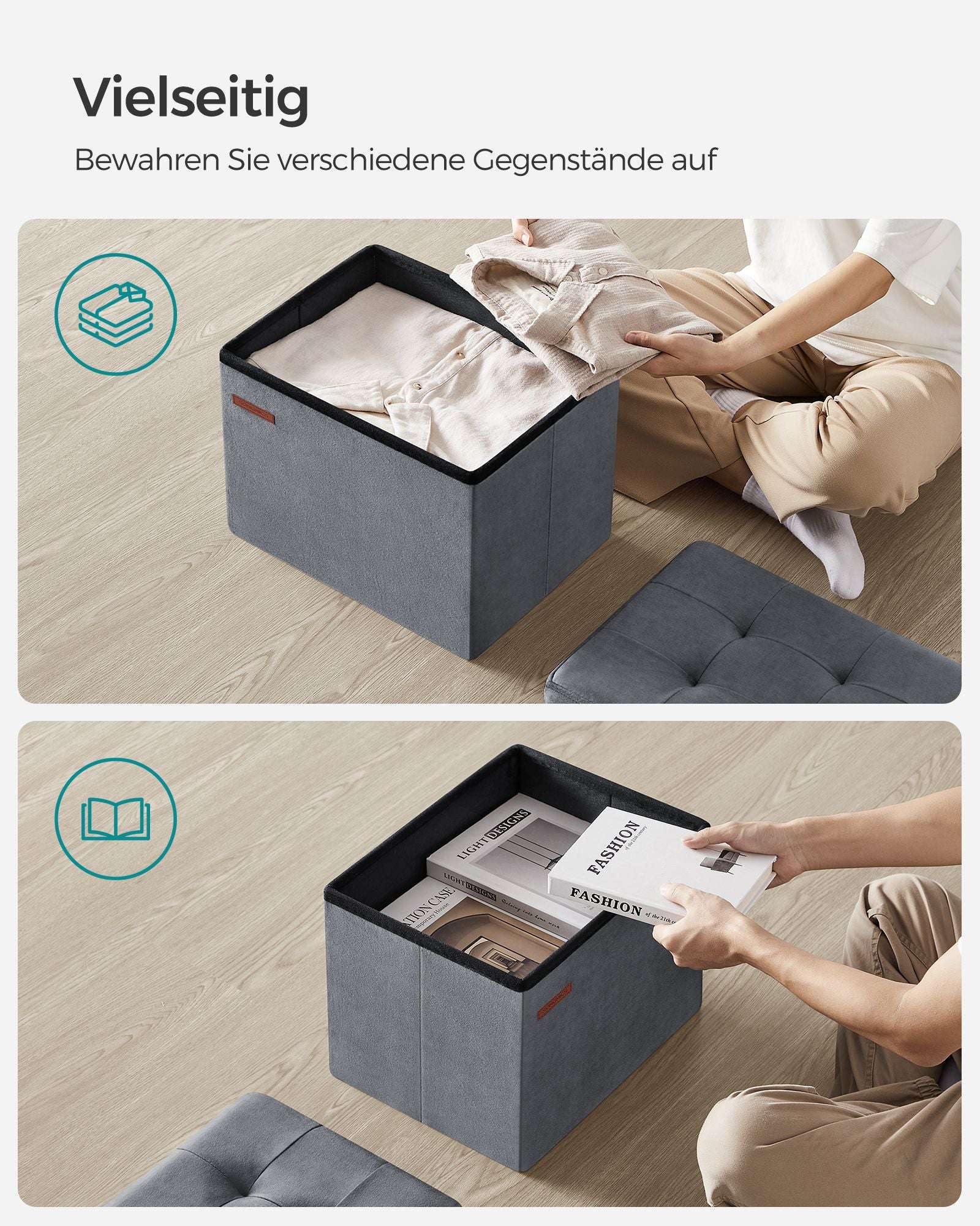 Bank - mit Stauraum - Van Vuweel - für die Halle - LEIRGRIJS