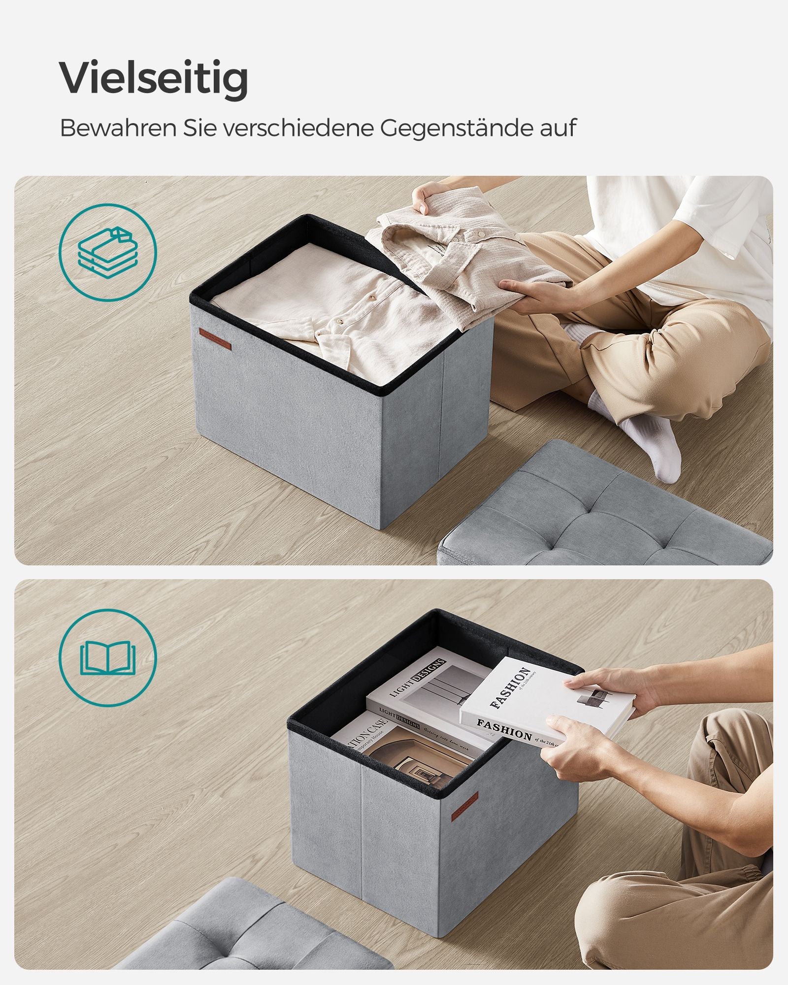 Bank - mit Speicherplatz - Samt - mit Taubengraudeckel