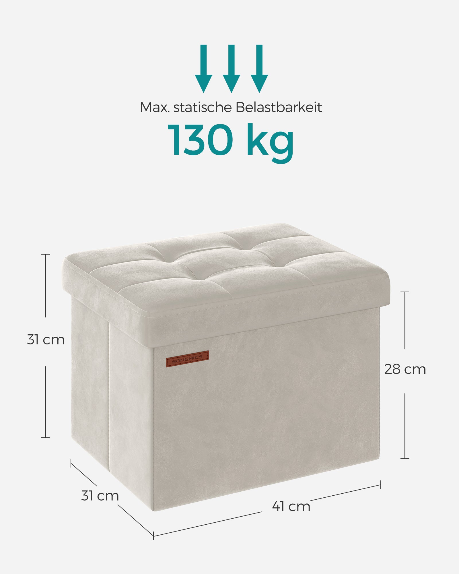Stuhl - mit Speicherplatz - 31 × 41 cm - bis zu 130 kg