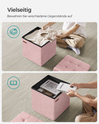 Bank - mit Stauraum - für Hall - Pastellrosa