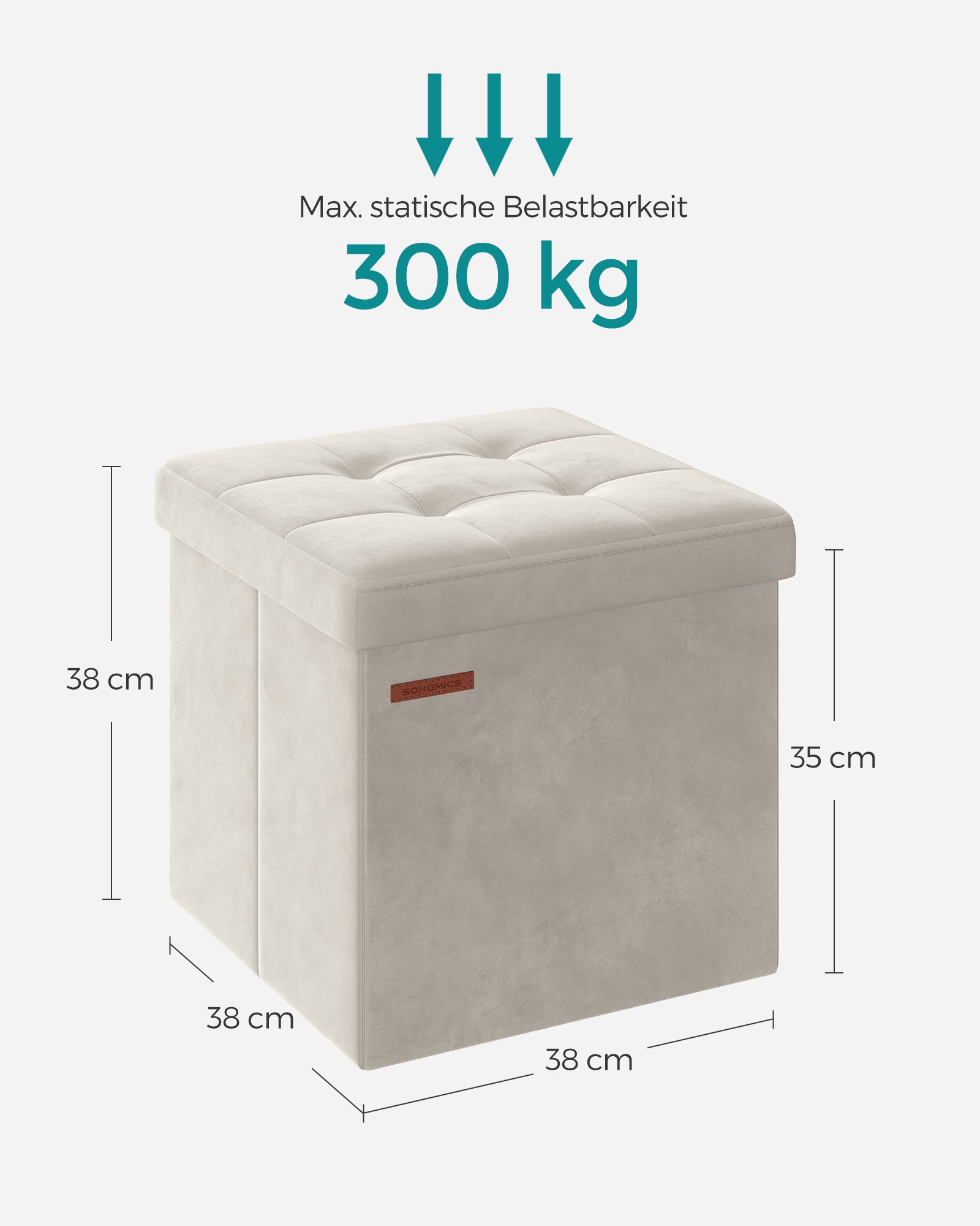 Sofa - mit Speicherplatz - Samt - 38 × 38 × 38 cm