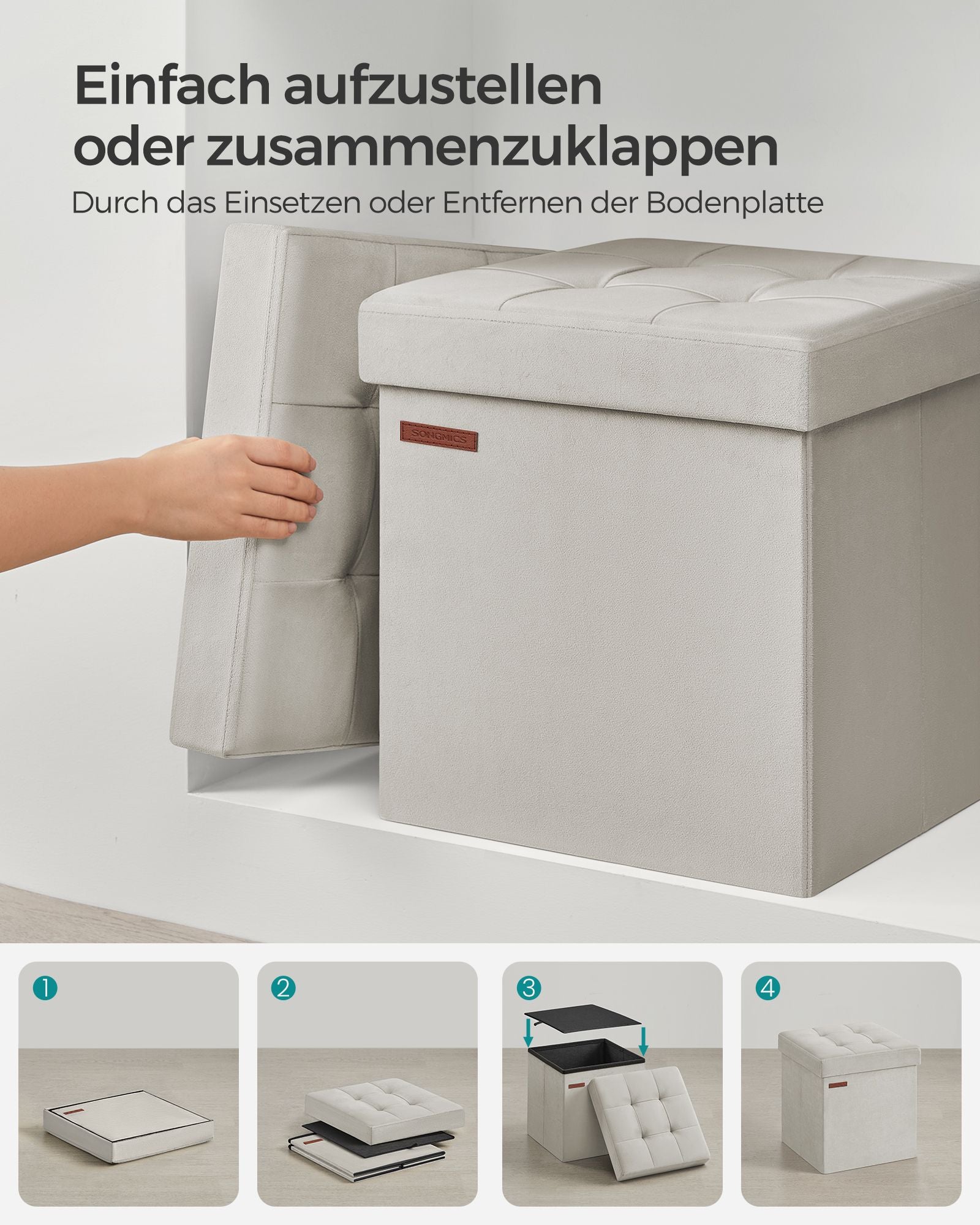 Sofa - mit Speicherplatz - Samt - 38 × 38 × 38 cm