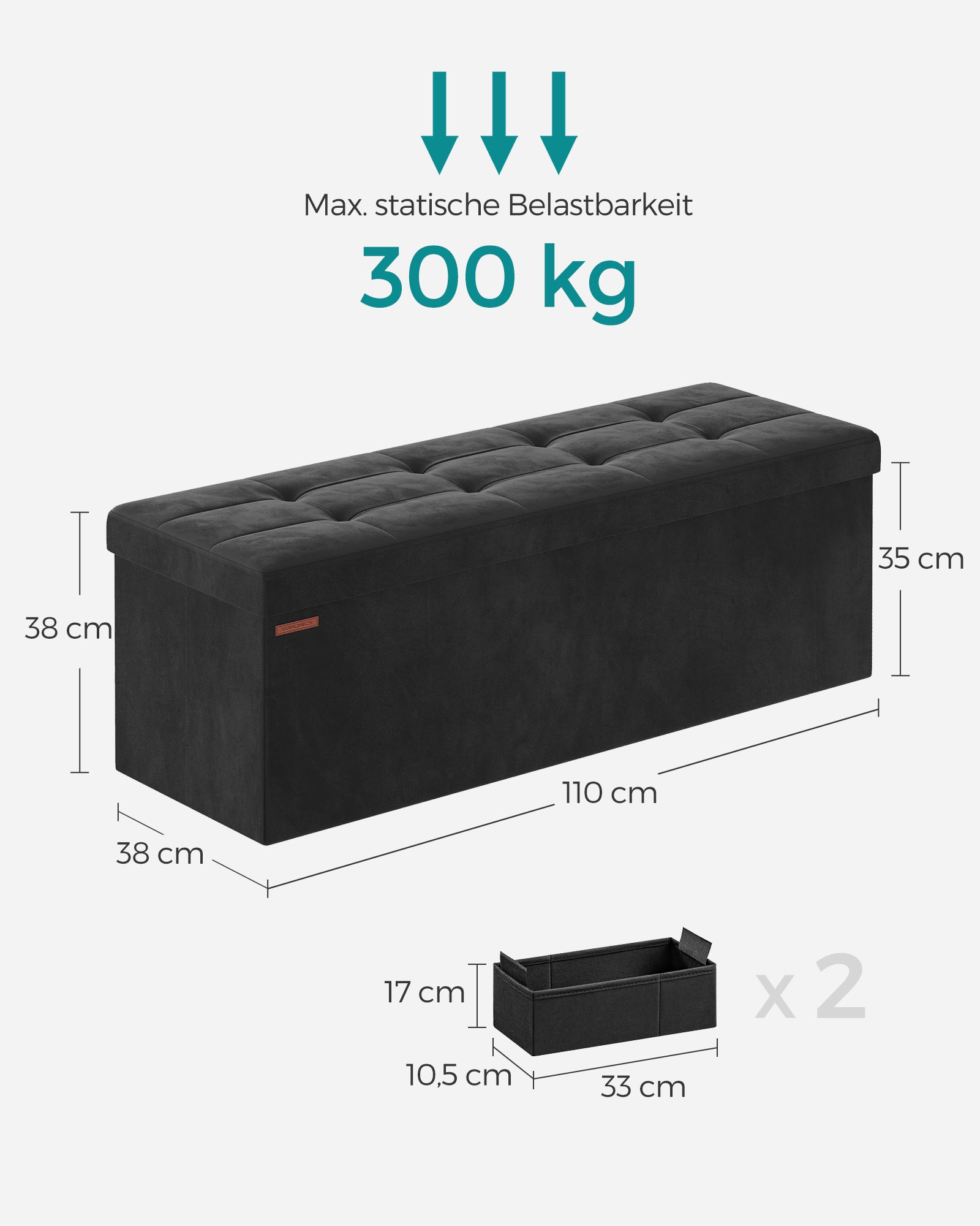 Bank - mit Speicherplatz - für einen Korridor - Tinte -Black