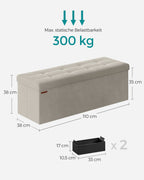 Bank - mit Speicherplatz - Samt - 38 × 110 × 38 cm