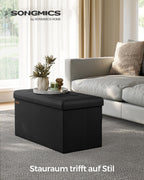 Sofa - 76 cm - faltbar mit Speicherplatz - Schwarz