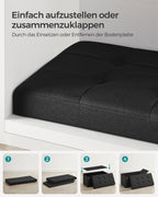 Sofa - 76 cm - faltbar mit Speicherplatz - Schwarz
