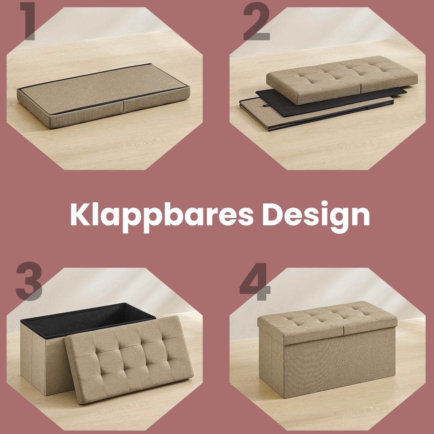 Sofa mit Stauraum, Klappzahnbox, Aufbewahrungsbox