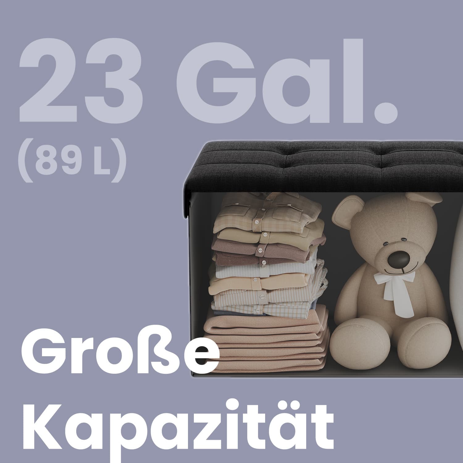 Sofa mit Stauraum - 38 x 76 x 38 cm - Sitzbox - Kompaktmodell