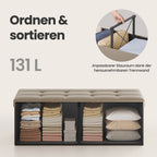 Sofa mit Stauraum - Klappsitzbox - Aufbewahrungsbox - 110 cm - grau