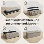 Sofa mit Stauraum - Klappsitzbox - Aufbewahrungsbox - 110 cm - grau