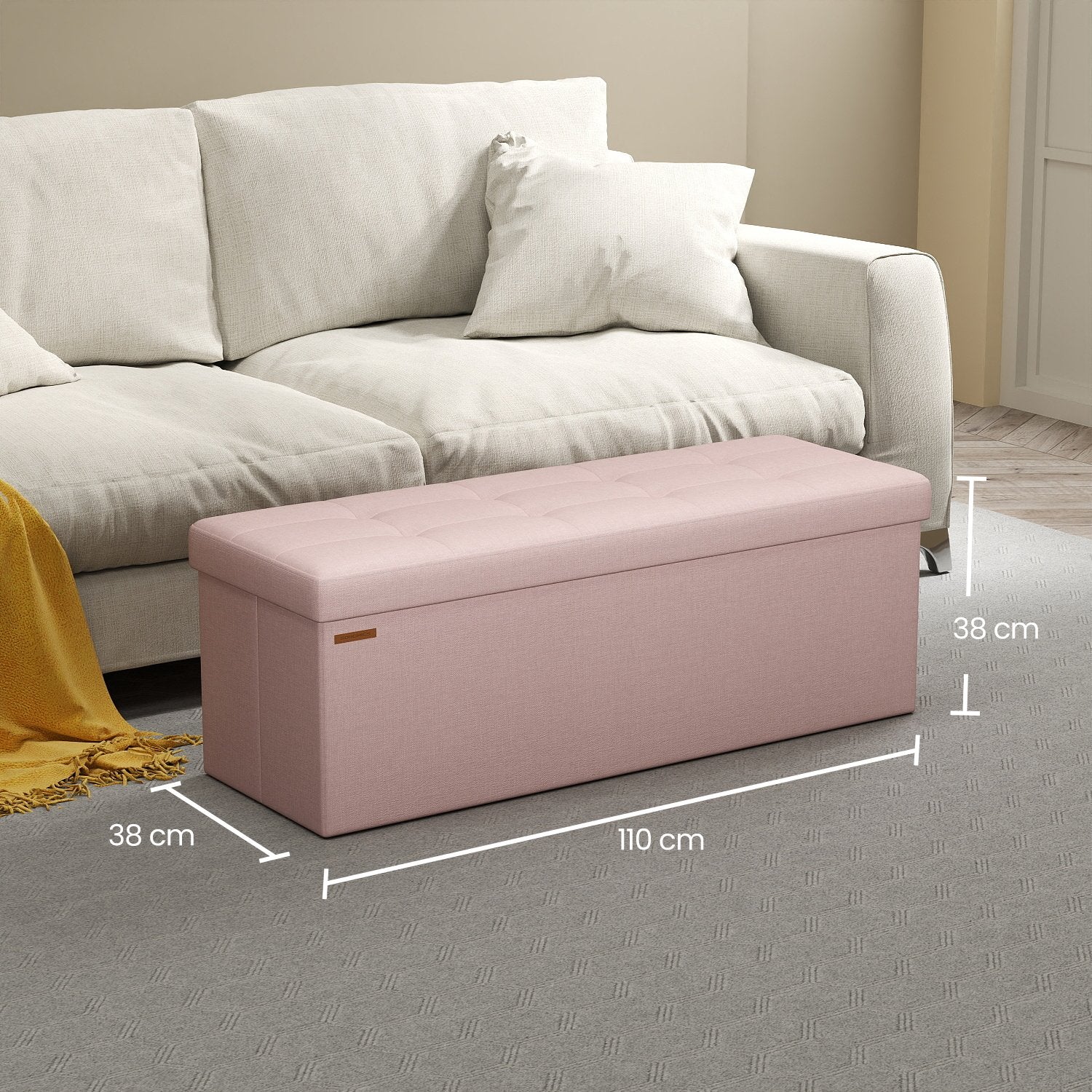 Sofa mit Stauraum - 38 x 110 x 38 cm - Sitzbox - Klappdeckel