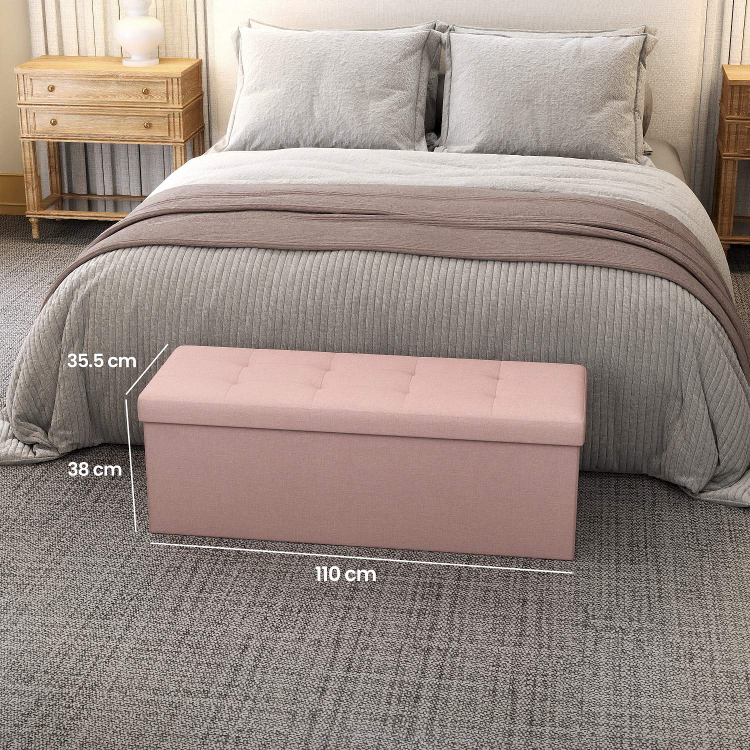 Sofa mit Stauraum - 38 x 110 x 38 cm - Sitzbox - Klappdeckel