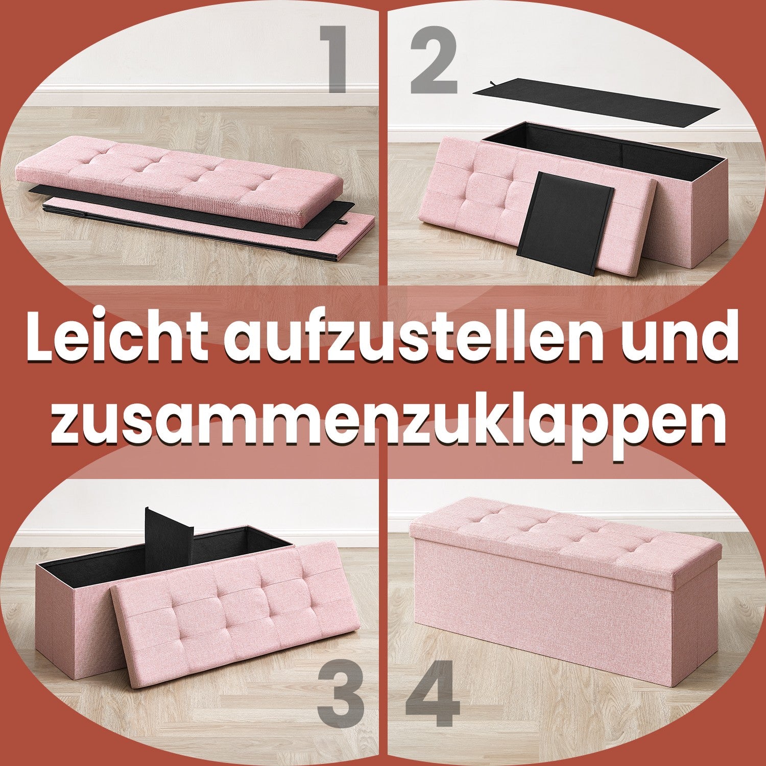 Sofa mit Stauraum - 38 x 110 x 38 cm - Sitzbox - Klappdeckel