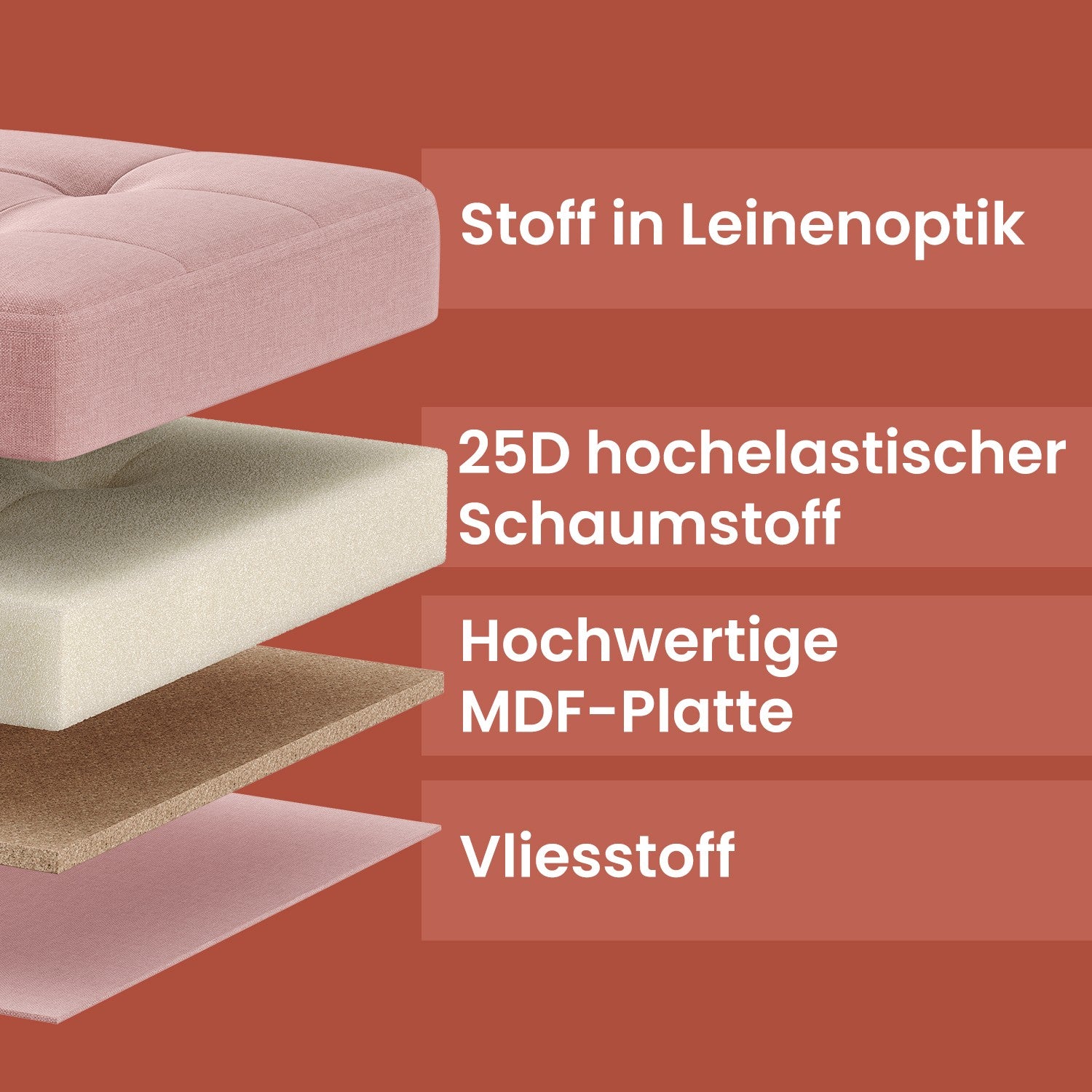 Sofa mit Stauraum - 38 x 110 x 38 cm - Sitzbox - Klappdeckel