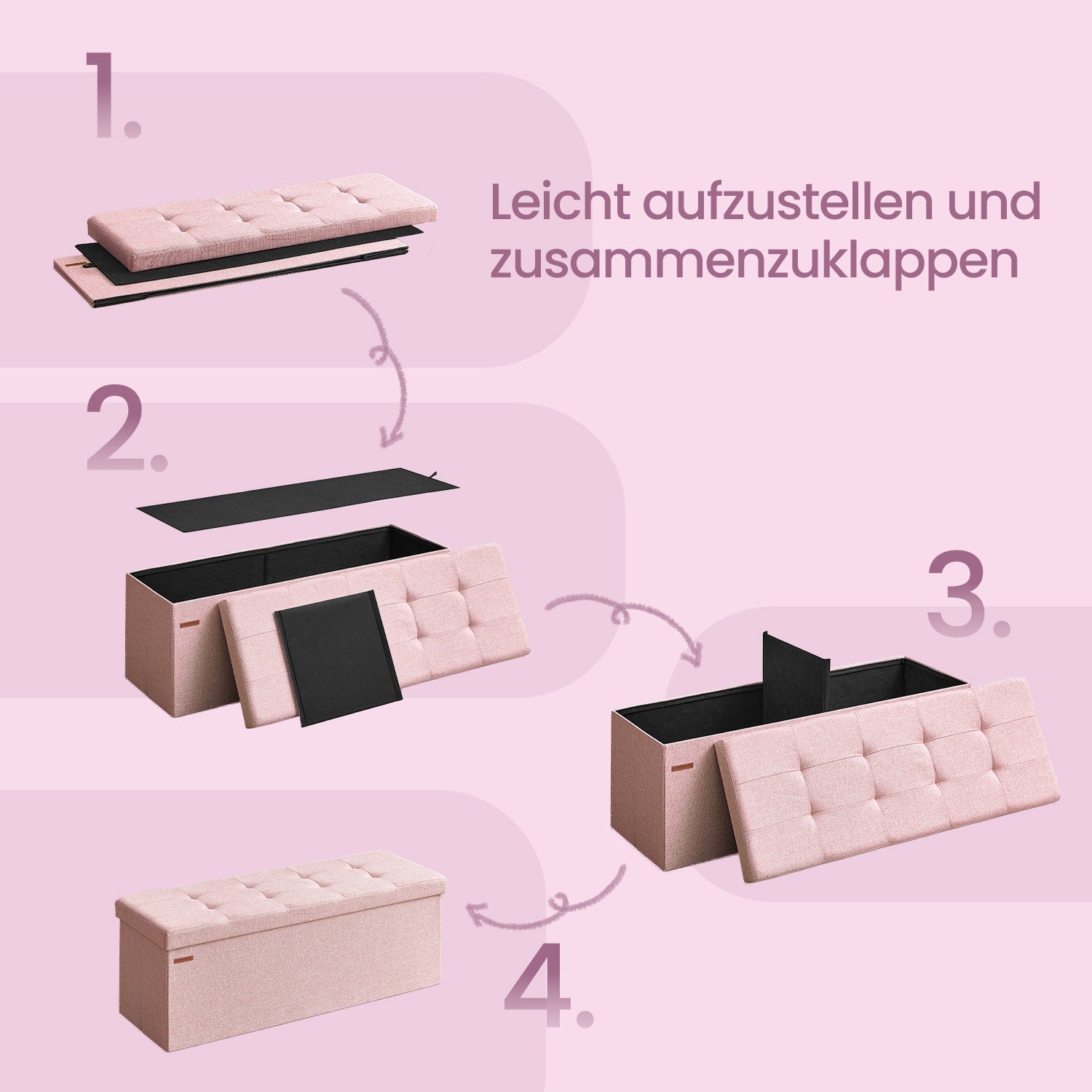 Sofa mit Stauraum - 38 x 110 x 38 cm - Sitzbox - Klappdeckel