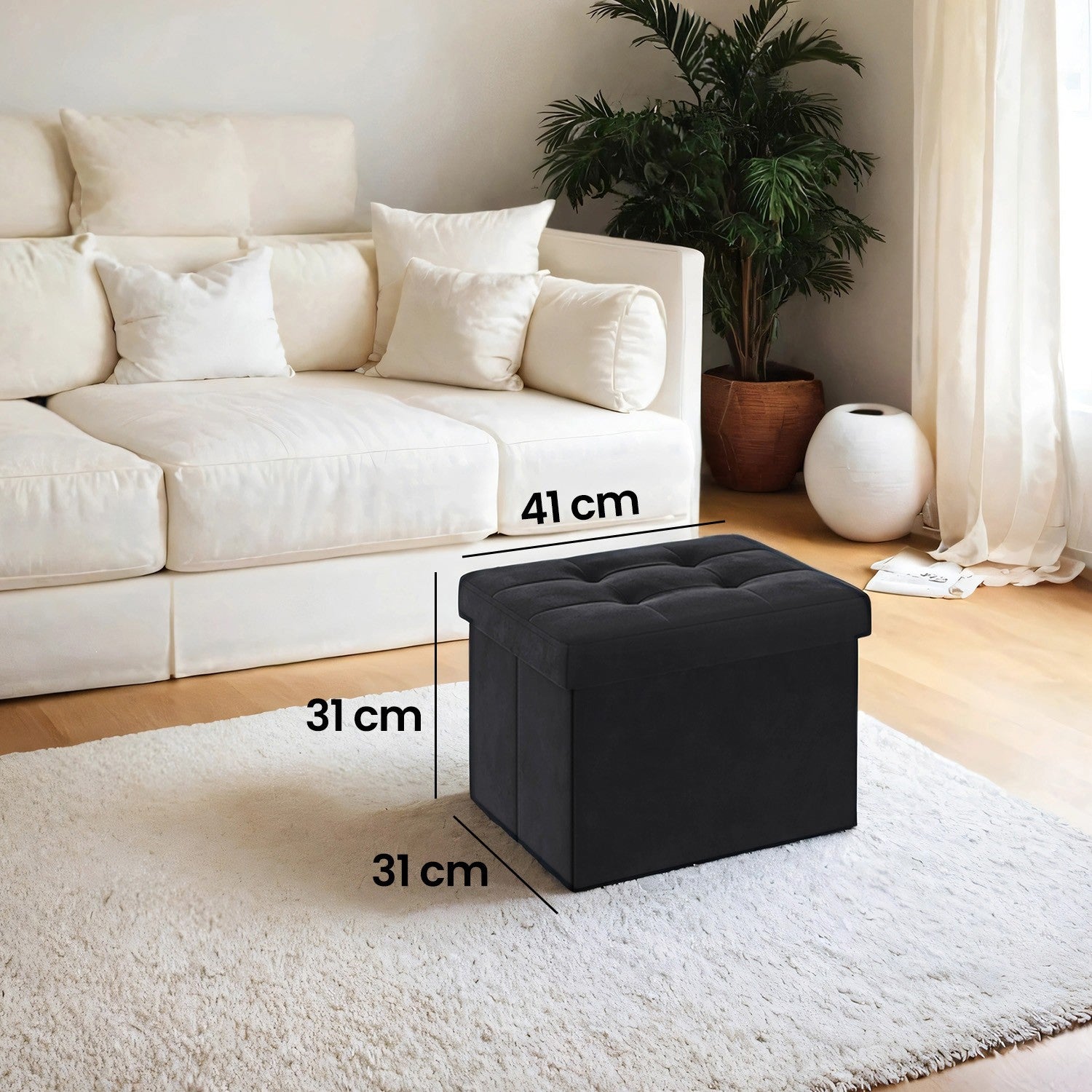 Sofa mit Stauraum - Samt -Sitzbox mit Deckel - Klappstockbox - Anthrazit