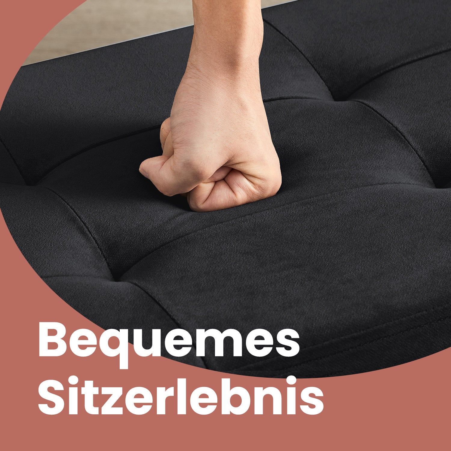 Sofa mit Stauraum - Samt -Sitzbox mit Deckel - Klappstockbox - Anthrazit