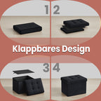 Sofa mit Stauraum - Samt -Sitzbox mit Deckel - Klappstockbox - Anthrazit
