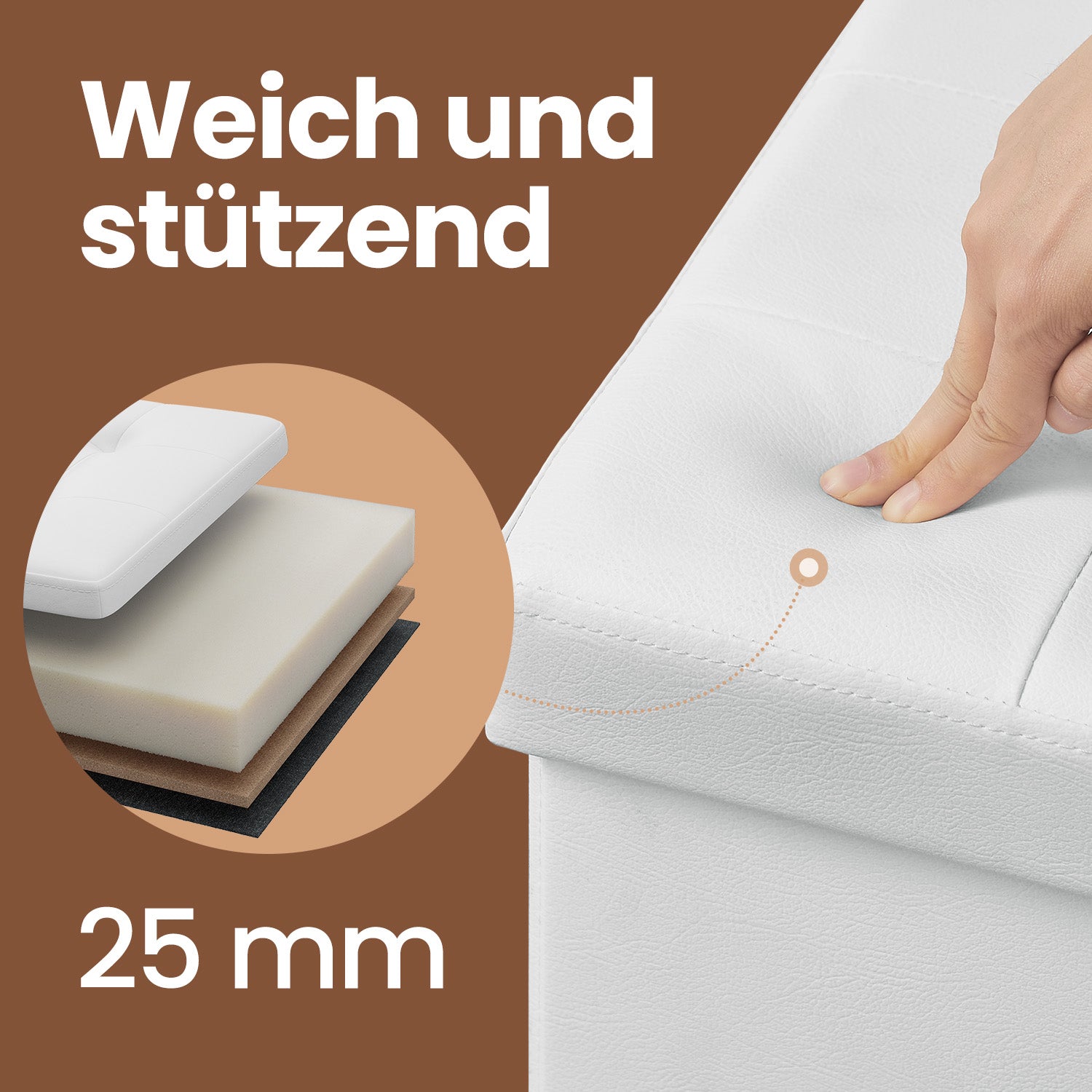 Sofa mit Stauraum - Klappsitzbox - stilvolle Aufbewahrungsbox - Dunkelgrau