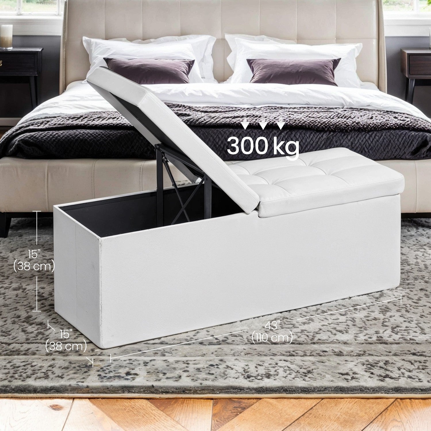 Sofa mit Stauraum - Klappsitzbox - Aufbewahrungsbox - 110 cm - grau