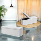 Sofa mit Stauraum - Klappsitzbox - Aufbewahrungsbox - 110 cm - grau