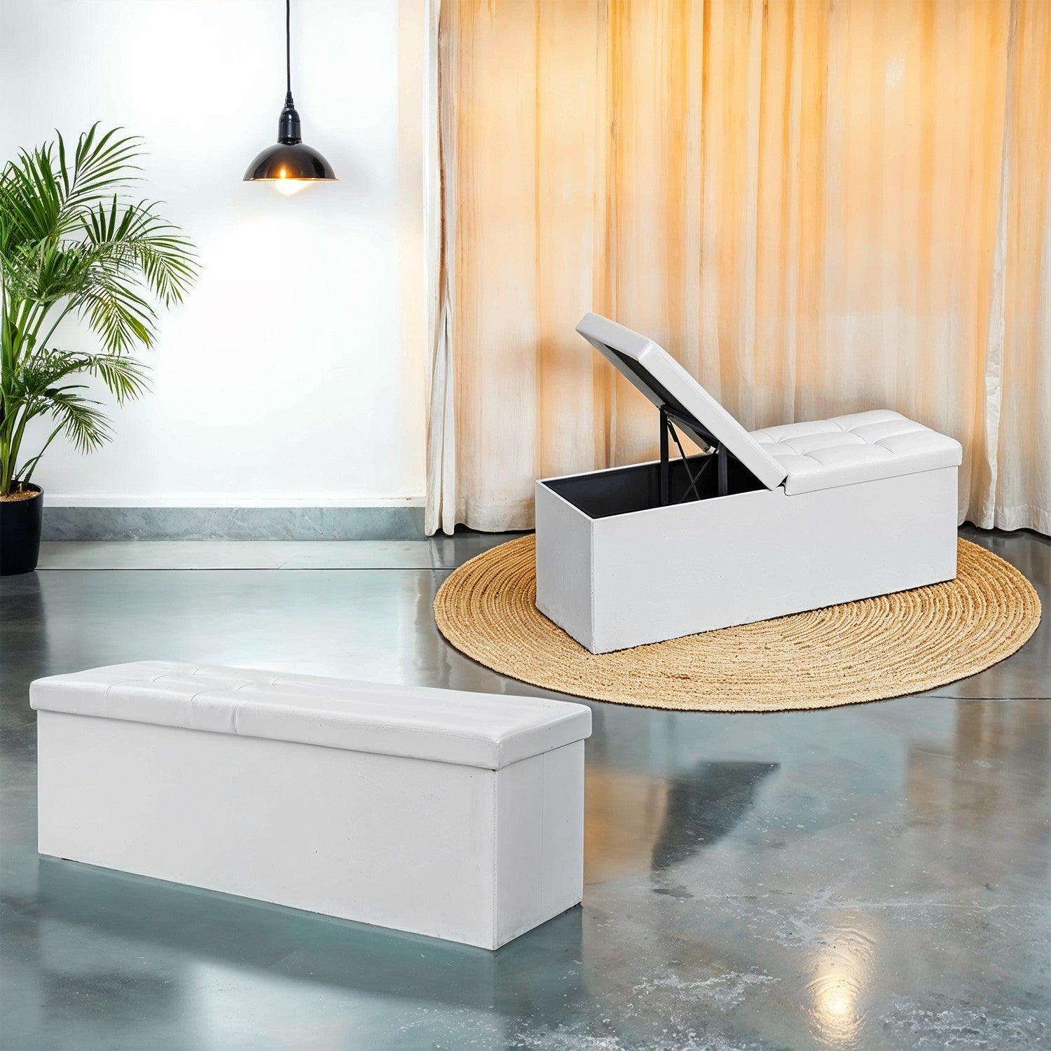 Sofa mit Stauraum - Klappsitzbox - Aufbewahrungsbox - 110 cm - grau