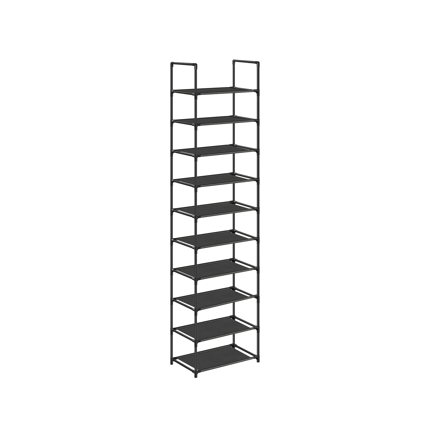 Schuhregal - Schuhschrank - mit 10 Levels - Metallrahmen - Schwarz