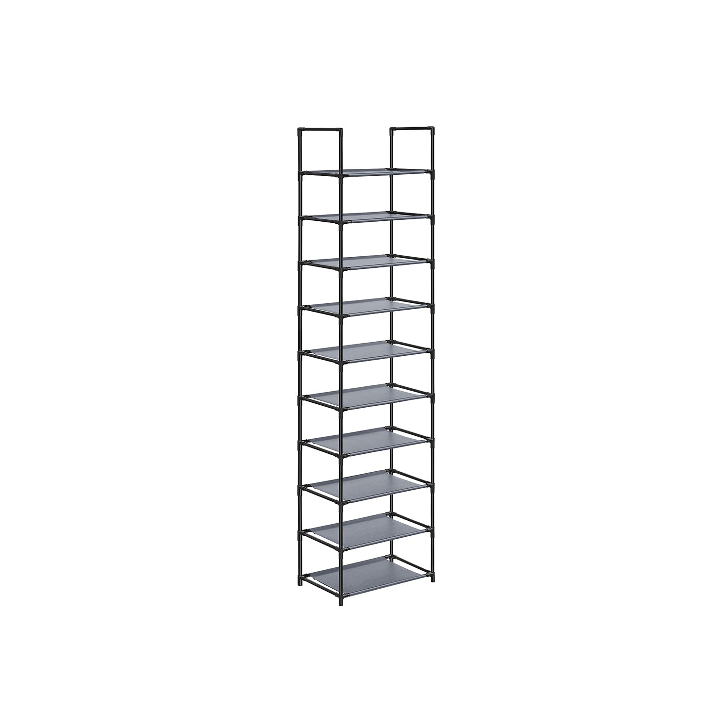 Schuhregal - Schuhschrank - mit 10 Levels - Metallrahmen - Schwarz