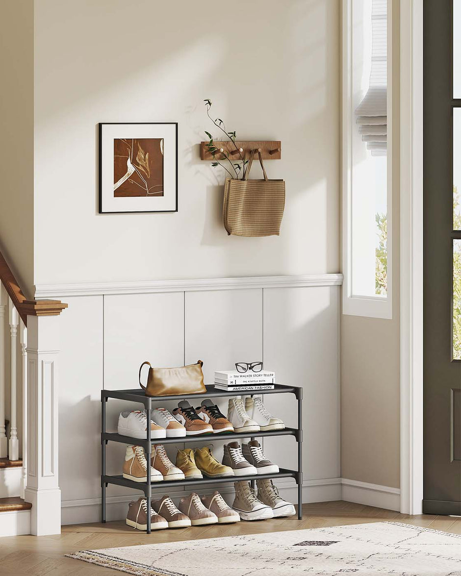 Schoenenrek – 3-laags –  Inktzwart – Voor hal of gang
