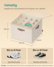 Schoenorganizer - 43 x 43 x 32 cm - geschikt voor maximaal 16 paar schoenen - cappuccinobeige - maximale draagkracht 18 kg