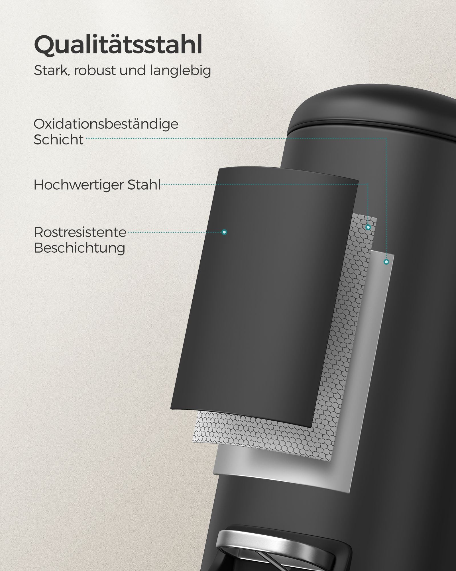 Kosmetikbox - 10 Liter - klein - mit Stahldeckel
