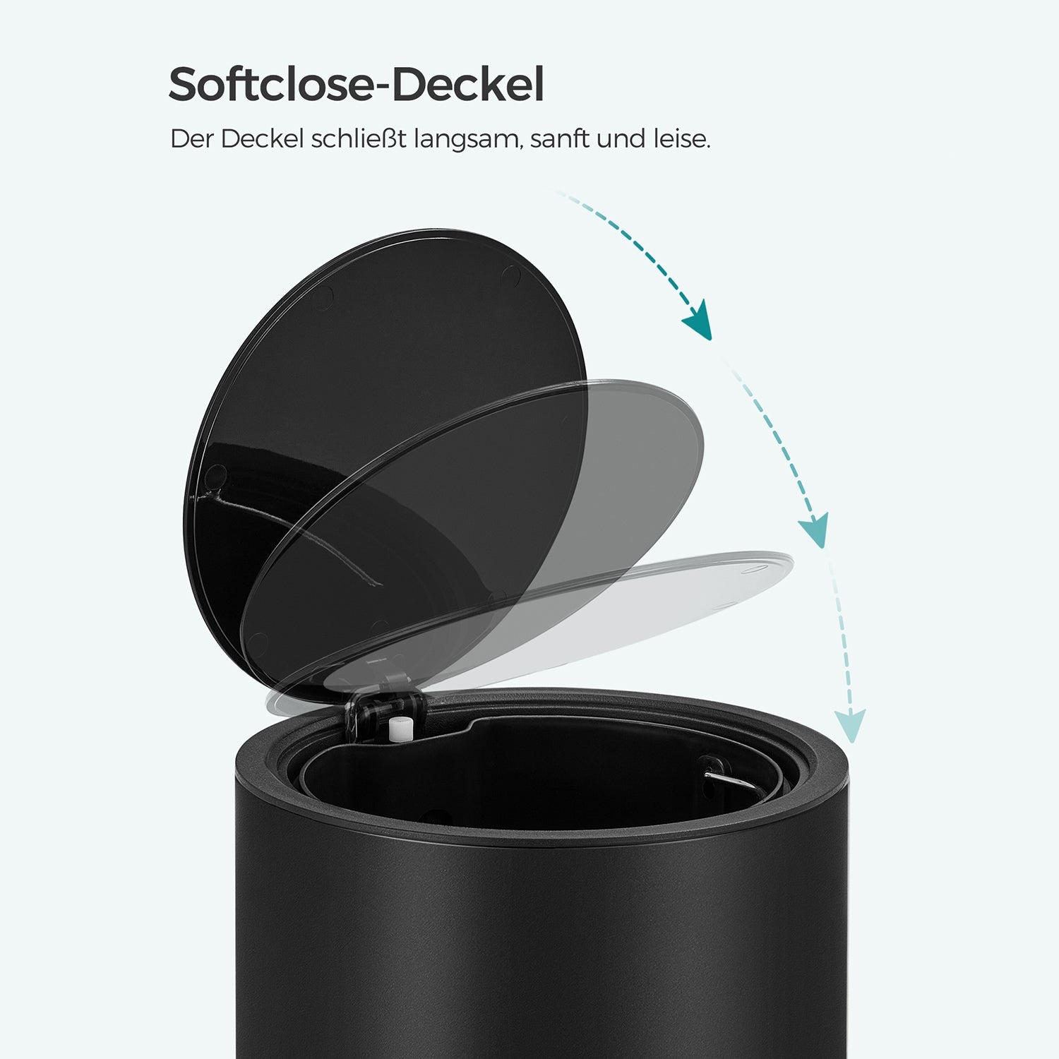 Kosmetischer Behälter - Badezimmer Trumps - Mülldose - 3 Liter - Schwarz