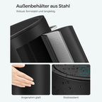 Kosmetischer Behälter - Badezimmer Trumps - Mülldose - 3 Liter - Schwarz