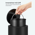 Kosmetischer Behälter - Badezimmer Trumps - Mülldose - 3 Liter - Schwarz