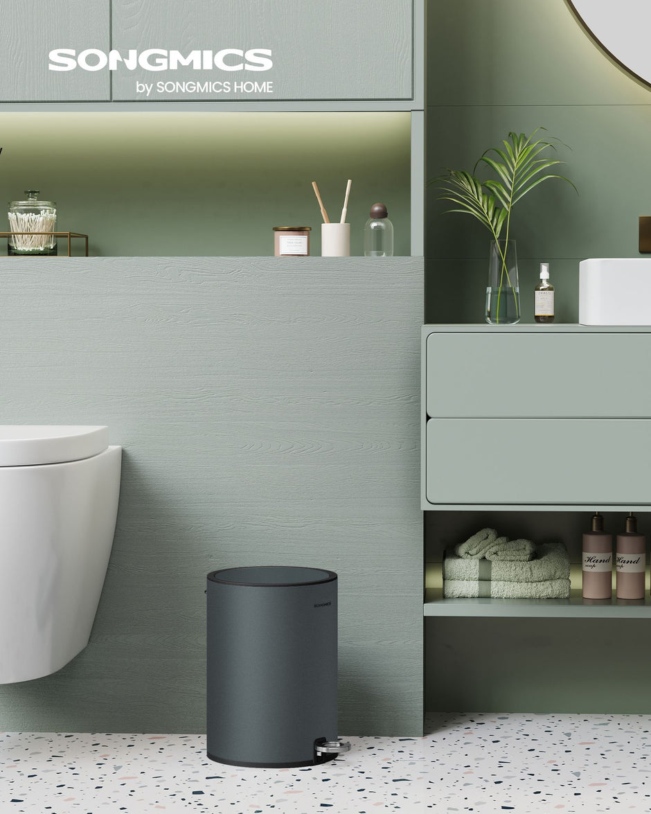 Kosmetischer Behälter - Badezimmer Trumps - Mülldose - 3 Liter - Schwarz