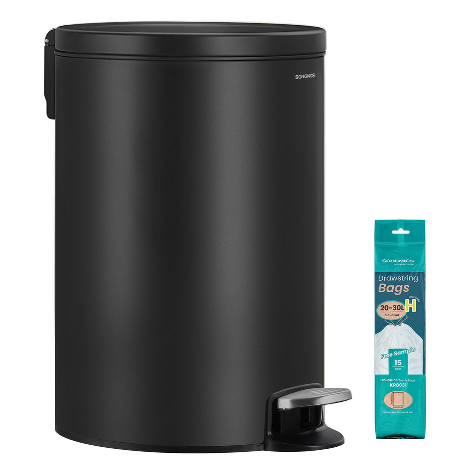 Pedaalemmer 20 Liter – Rond – Soft-Close Deksel – Uitneembare Binnenemmer – Zwart