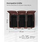 Abfallabteilung Bin-Pedal Bin-24 Liter-3-in-1-Silver