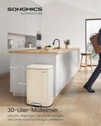 Müllbehälter - Pedalbehälter - 50 l - Edelstahl - Softclose - luftdicht - Kunststoff -Innenschaufel