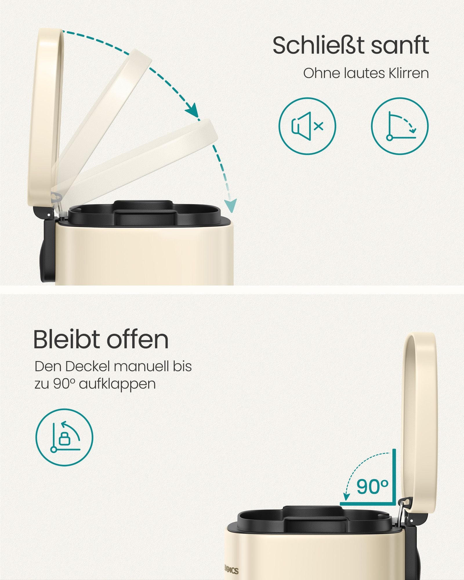 Küche Prullen Bin 50 Liter Zandbege