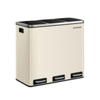 Abfalltrennsystem - 3 Kompartimente - 3 × 18 l - mit einem Sand -Beige -Deckel