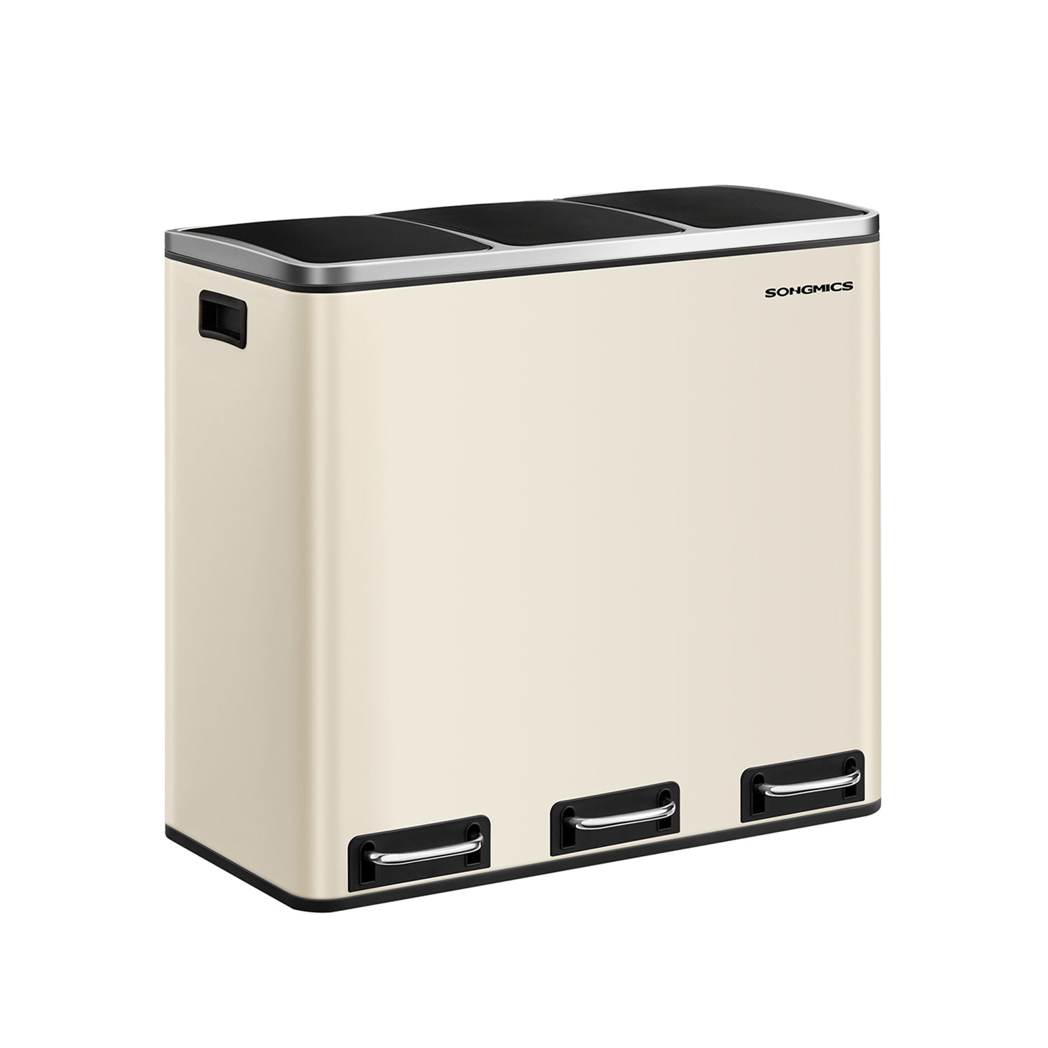 Abfalltrennsystem - 3 Kompartimente - 3 × 18 l - mit einem Sand -Beige -Deckel