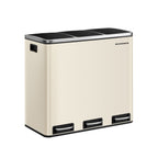 Müllbehälter - Abfalltrennung - 3 innere Eimer - 54 Liter - Silber