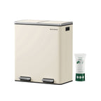 Müll - mit Pedal - 2 Kompartimente - Abnehmbare innere Eimer - schwarz