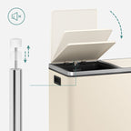 Müll - mit Pedal - 2 Kompartimente - Abnehmbare innere Eimer - schwarz