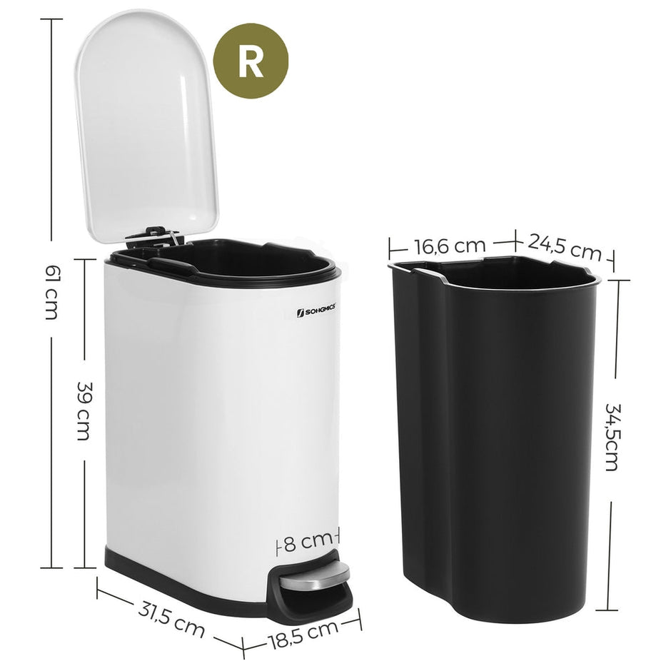 Bathroom Bin - 10L - Steel